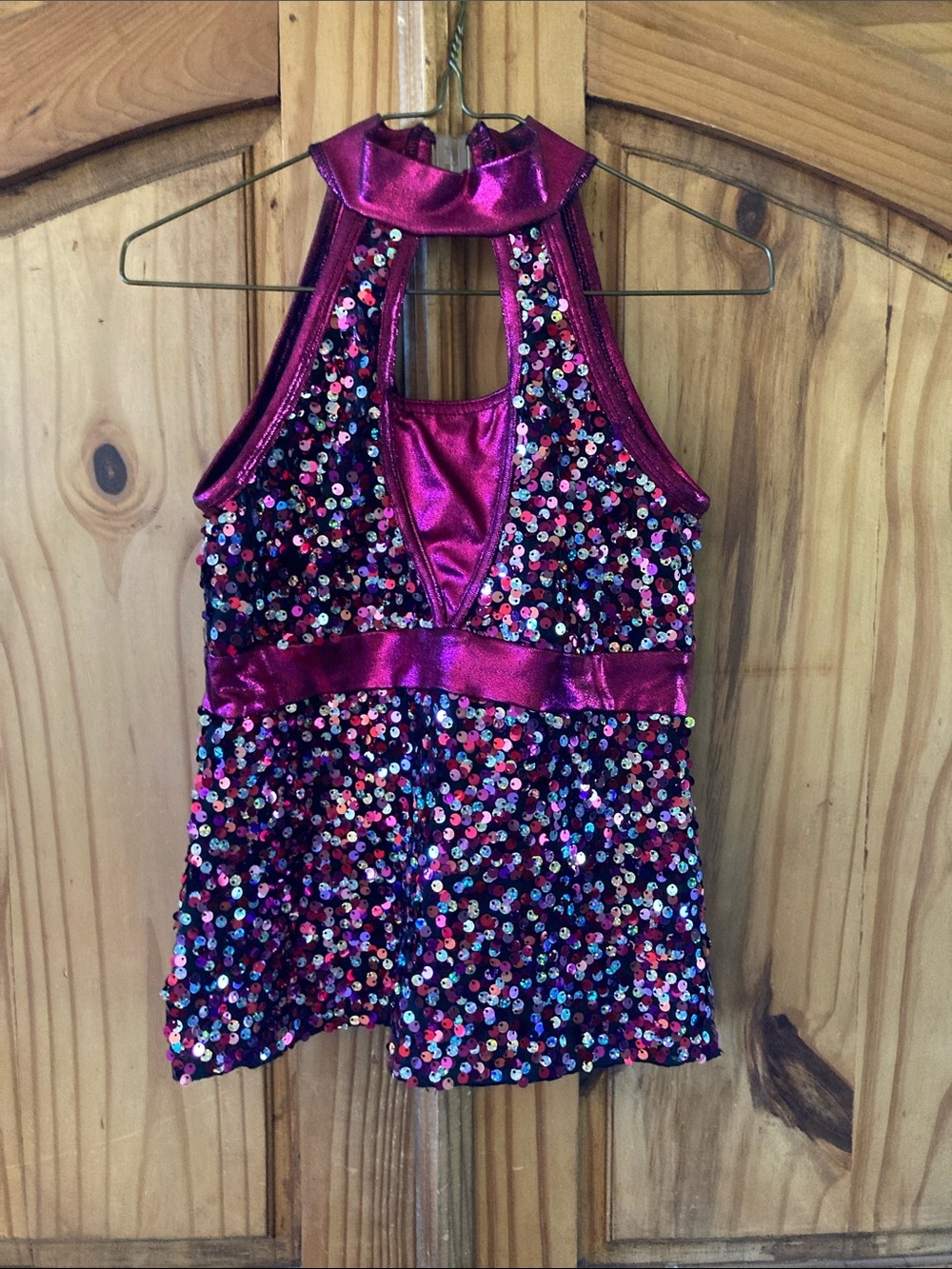 Girls A Wish Come True pink purple sparkly dance costume size M